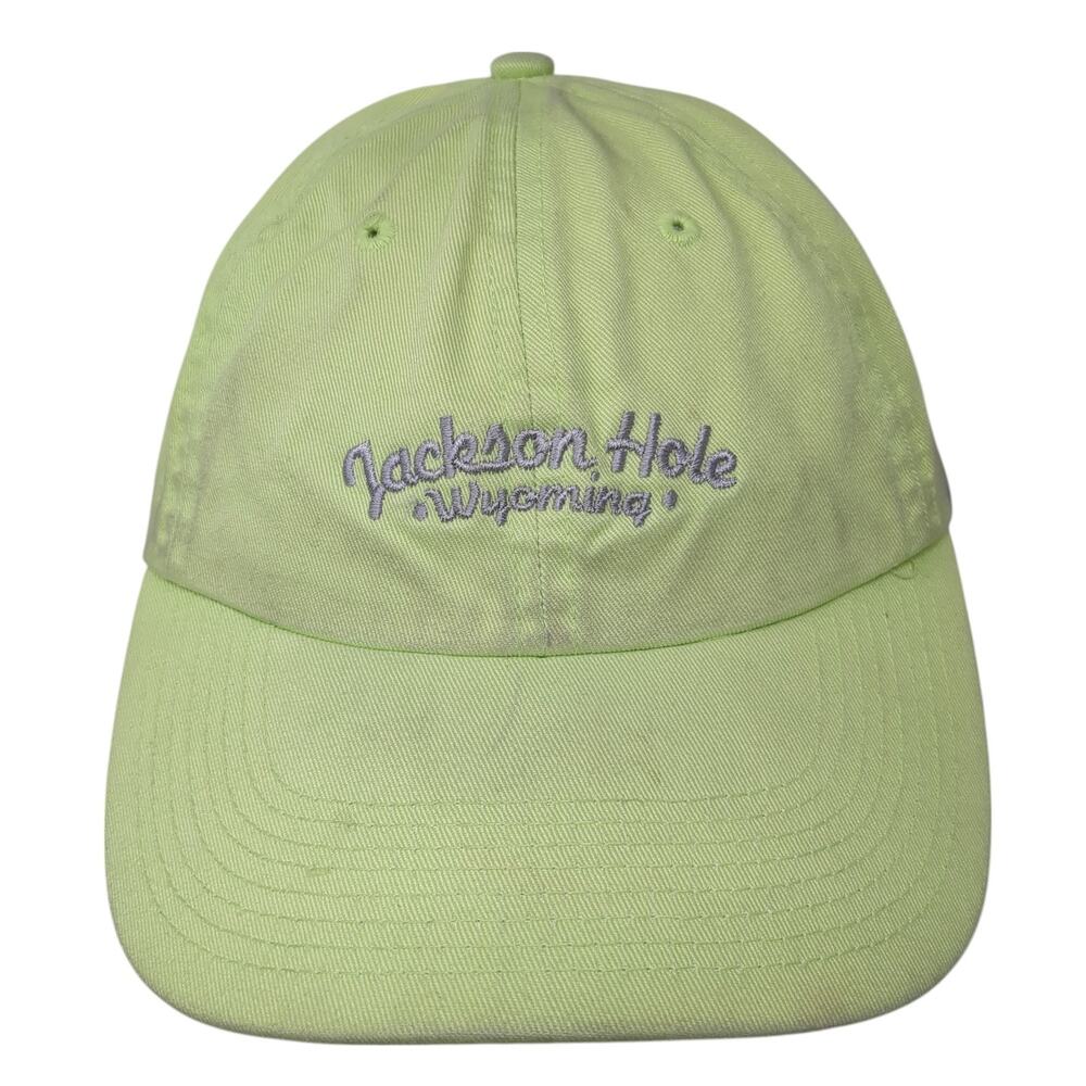 Jackson Hole Wyoming Slideback Hat Green One Size Solid Fahrenheit